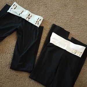 Two PINK yoga pants
